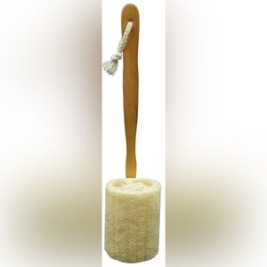 New - Natural Exfoliating Loofah Back Sponge Scrubber w/ Long Wooden Handle